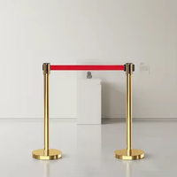 Barrières de contrôle des foules avec sangle rétractable, poteau de sécurité en acier inoxydable, barrière de file d'attente avec corde