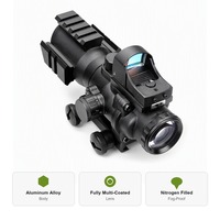 Télescope monoculaire à fibre optique 4x avec réticule éclairé, corps en alliage d'aluminium, idéal pour l'extérieur – Vente directe usine