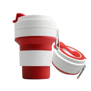 Tasse à café de voyage pliable en silicone sans BPA, 350 ml, réutilisable, avec couvercle, idéale pour le camping - Product Image 1