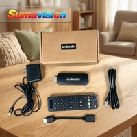 2026 2GB/4GB Sumavision WiFi5 OTT 4K Negro STB MIBI Micro Android TV Stick Quad Core HDR/H265 BT Control por Voz Remoto 1 Año de Garantía