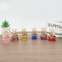 Bouteille diffuseur de parfum pour voiture en verre transparent/givré de 8 ml, vide, carrée, pour huiles essentielles, vente en gros