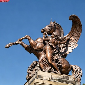 YOUFINE Grande Statua di Pegaso in Bronzo, Scultura di Cavallo <span class=keywords><strong>Alato</strong></span> per Ingresso di Villa e Giardino di Proprietà - Product Image 3