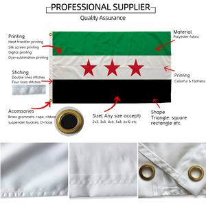 Bandera siria de poliéster de doble costura BOLISI - Product Image 2