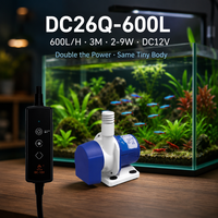 Mini pompe à eau submersible DC12V 600L/H 3M 9W, aspiration des excréments de poissons, silencieuse, sans balais, moderne, pour aquarium de bureau, OEM, sacs