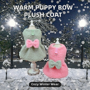 Abrigo Acolchado de Felpa para Perro, Diseño de Princesa con Lazo, Talla L, C103, para Invierno - Product Image 2