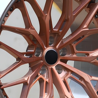 Jantes forgées Alpha Or rose mat avec bordure argentée polie 5X112 pour Audi A7
