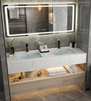 Meuble-lavabo mural pour salle de bain Wc Armoires colorées 150cm Armoire à double vasque