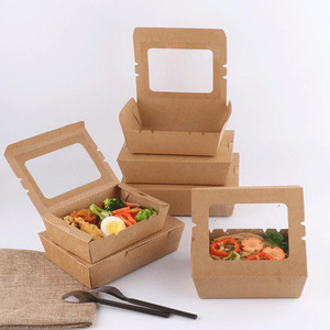 Packaging Box OWNFOLK Hot Selling Kraft Paper Packaging Salad Bento Boxes Cookie Boxes Salad Box With Window
