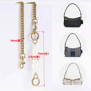 Mode Metalen Stoeprand Ketting Met Parels Kettingschakel Voor Tasband Vervanging Metalen Tas Parel Kettingen Link Voor Tas - Product Image 3
