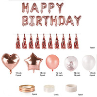 Ballons en aluminium de 16 pouces pour décoration de fête, bannière en feuille, ballons suspendus, lettres en feuille pour joyeux anniversaire