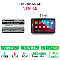 Sistema Android 14 para Mercedes Benz ML W166 GL X166 GLS GLE de 8 Núcleos con Carplay Inalámbrico Reproductor de Video para Coche Pantalla Multimedia de Navegación
