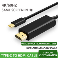 4k 60hz Type c vers hdmi câble convertisseur HD câble de conversion tipo c a vers hdmi câble hdmi pour connecter le téléphone à la télévision