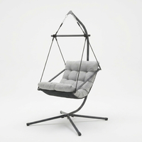 Fauteuil suspendu moderne avec support en acier thermolaqué, coussin en polyester 180g et coton PP, mobilier d'extérieur, balançoire