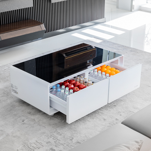 2026 Smart Furniture Mini Refrigerator Wireless Charging Multifunctional Touch Screen Music Player Smart Coffee Table