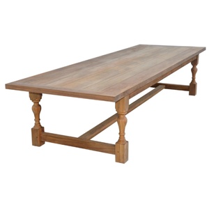 โต๊ะรับประทานอาหารทรงสี่เหลี่ยมสีน้ำตาลไม้หรูหราทันสมัยสำหรับใช้ภายในหรือภายนอกอาคาร - Product Image 1