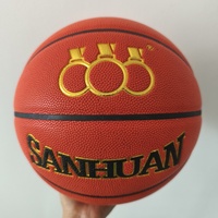 Ballon de basketball laminé Sanhuan de qualité supérieure, taille 7, avec logo personnalisé, idéal pour les marques, les écoles, les clubs, l'entraînement et les matchs professionnels.