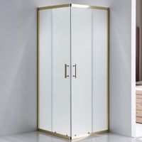 Cabine de douche traditionnelle carrée coulissante en verre trempé noir poli avec cadre en alliage d'aluminium pour hôtels et appartements