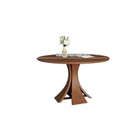 Table à manger en bois de style vintage DISHI, pour usage domestique, petit appartement, couleur noyer, style simple du milieu du siècle
