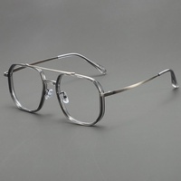 Nouvelles Montures Optiques Unisexe Double Pont 2026 à la Mode, Lunettes Photochromiques Anti-Lumière Bleue avec Verres PC, Montures Carrées
