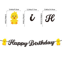 Fournitures pour fête d'anniversaire sur le thème du canard, bannières, guirlandes, ballons, spirales, tourbillons, décorations de gâteaux, décorations de fête d'anniversaire