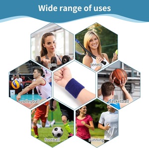 Muñequeras deportivas de algodón que absorbe la humedad con logotipo personalizado - Product Image 6