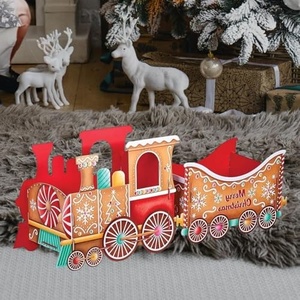 Tren de Navidad de 22.45 Pulgadas para Regalos, Caja de Regalo con Diseño Divertido de Galleta de Jengibre, Organizador de Regalos Navideños para Decoración del Hogar - Product Image 3