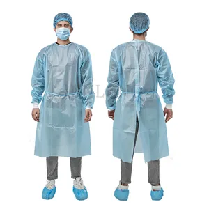 Anti-Penetration uniforms PP+PE level 2 disposable isolation gown blue yellow