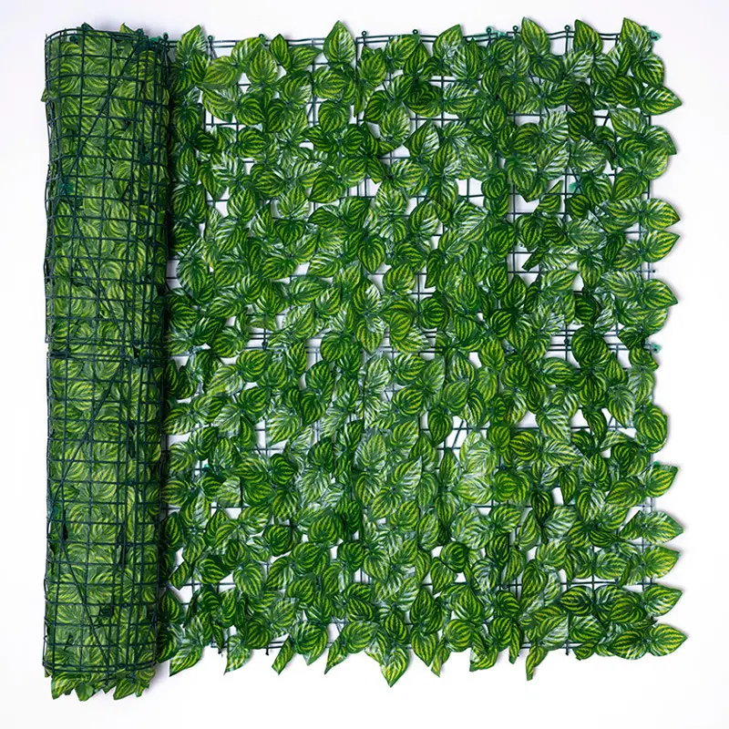 Valla artificial Realista verde Hoja de hiedra de imitación Valla decorativa Pantalla DE PRIVACIDAD Valla de cobertura artificial