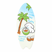 Aimants de réfrigérateur en céramique colorés en forme de mini planche de surf, souvenirs avec finition brillante et détails en relief pour les boutiques de cadeaux