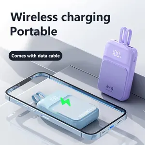 2024 trending Promoção presente Alta qualidade power bank com cabo logotipo personalizado mobile power bank 100000mah poder de carregamento rápido