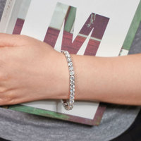 Bracelets et bracelets en moissanite en argent plaqué or blanc 5mm 4mm 3mm 14 carats 18 carats pour femmes accessoires de mode