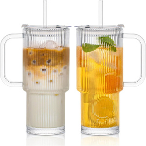 Wholesale 24oz Borosilicate Glass Beer Can <b>Cup</b> Leakproof Portable Iced Coffee Tumblers Clear Reusable Drinkware Microwave Safe - Product Image 1
