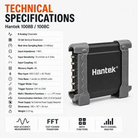 Hantek 1008a/b/c Automotive Oscilloscope 12-bit 2.4 GSa/s Programmable Generator Handheld 8-Channel Car Repair Auto Mechanic