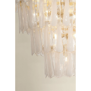 Lustre suspendu en verre transparent de luxe, grand modèle, en verre <span class=keywords><strong>mutant</strong></span>, à étages, rond, pour intérieur - Product Image 6