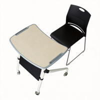 Bureau d'étudiant moderne avec tiroir latéral et crochet pour bouteille d'eau, design ergonomique inclinable pour une utilisation en classe au lycée