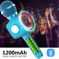 Q8 haut-parleur de microphone portable pour enfants intégré karaoké Puzzle éducation dent bleue avec Mike sans fil