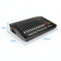 Console de mixage audio professionnelle 12 canaux avec amplificateur de puissance 2x350W, 16 effets numériques DSP pour DJ, spectacles sur scène, concerts en direct