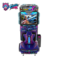 Simulateur de conduite de voiture de course dynamique pour adultes, à monnayeur, pour salles d'arcade et parcs d'attractions, avec jeux vidéo de divertissement colorés