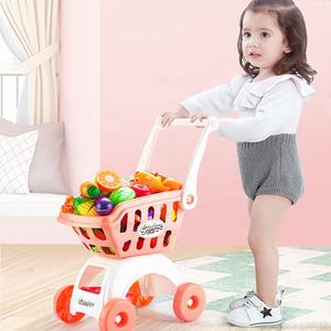 Chariots à pousser 2024 pour enfants, familles, bébés, jouets pour garçons et filles, chariots de supermarché, chariots de courses, dé<span class=keywords><strong>coupe</strong></span> de fruits - Product Image 6
