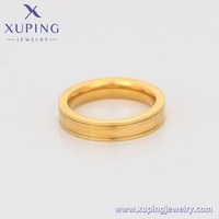 XUPING 24k Goldfarbene Edelstahl-Mode-Ringe für Damen und Herren, minimalistischer, eleganter Schmuck für den Alltag.