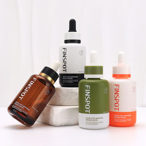 Flacon compte-gouttes en verre bicolore unique de 60ml de luxe 2oz vide vert blanc bleu noir flacon de sérum cosmétique compte-gouttes - Product Image 4