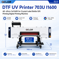 Imprimante UV DTF 703U I1600 60-65cm 3xI1600 pour l'impression numérique d'étiquettes en cristal, de bouteilles et de cadeaux