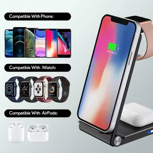 18W Fast 3 In 1 Wireless Charger Dock Station For Apple Watch 7 6 SE For Airpods For IPhone 13/13 Pro/12