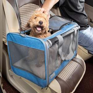 Échantillon gratuit de cage de transport pour animaux de compagnie en cabine, cage de transport pour chat approuvée par les compagnies aériennes avec tapis en flanelle, cages de transport pour chiens de petite taille avec bretelles - Product Image 6