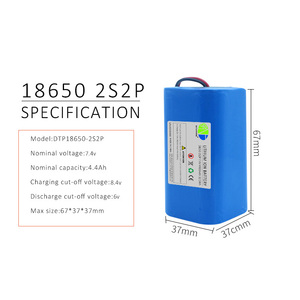 Paquete de batería de polímero de iones de litio para Robot aspirador, <span class=keywords><strong>18650</strong></span>-2p, 7,4 V, 3600mAh, 4400mAh, para barrer - Product Image 2