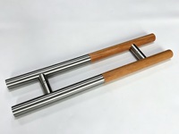 Poignée de porte en bois et poignées de porte coulissante en verre de forme carrée et ronde, quincaillerie et dimensions personnalisées
