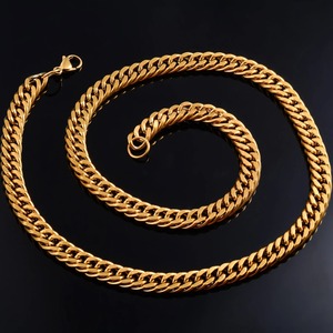 Chaîne cubaine en acier inoxydable, collier lourd pour hommes, style rock punk, plaqué or, collier ras du cou pour femmes, accessoires de bijoux, cadeau - Product Image 6