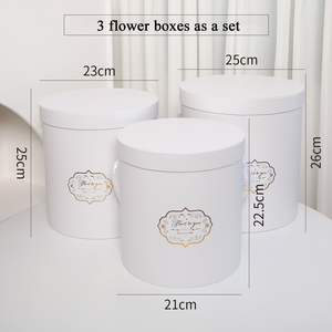 กล่องใส่กระดาษกล่องของขวัญทรงกระบอกกล่องใส่ดอกกุหลาบช่อดอกไม้3ใบสำหรับคุณแม่วันวาเลนไทน์ - Product Image 3