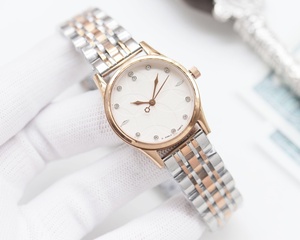 Orologio da Donna in Tono <span class=keywords><strong>Oro</strong></span> Rosa con Quadrante Bianco e Indicatori Diamantati, <span class=keywords><strong>Bracciale</strong></span> in Acciaio Inossidabile Omegaes - Product Image 2