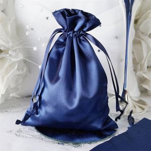 Pochette à bijoux en satin de soie bleu marine biodégradable et écologique, personnalisée avec logo - Sac cadeau et anti-poussière - Product Image 5